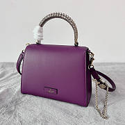 Valentino Small Vsling Grainy Calfskin Purple Handbag 22x17x9cm - 3