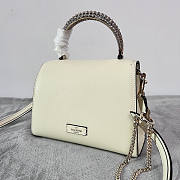 Valentino Small Vsling Grainy Calfskin White Handbag 22x17x9cm - 5