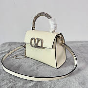 Valentino Small Vsling Grainy Calfskin White Handbag 22x17x9cm - 2