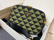 Prada Symbole Embroidered Fabric Bag Green 22x16x6cm - 1