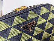 Prada Symbole Embroidered Fabric Bag Green 22x16x6cm - 3