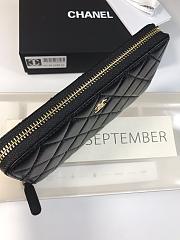 Chanel Long Wallet Zippy Black Gold Lambskin 19x10cm - 2