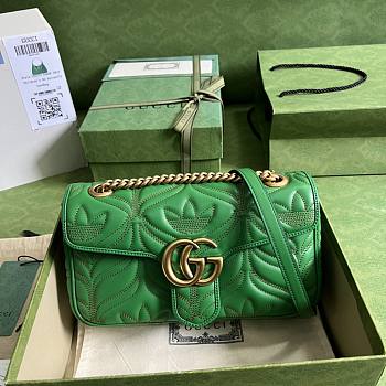 Adidas x Gucci GG Marmont Small Shoulder Bag Green 26x15x7cm