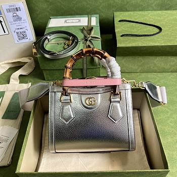 Gucci Diana Mini Tote Bag Silver 20x16x10cm