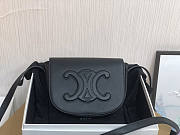 Celine Folco Cuir Triomphe Smooth Calfskin Black 18.5x15x7cm - 1