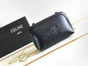 Celine Clutch On Chain Cuir Triomphe Smooth Black 16x11x8cm - 1