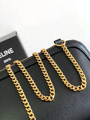 Celine Clutch On Chain Cuir Triomphe Smooth Black 16x11x8cm - 3