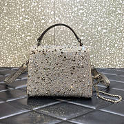 Valentino Vsling Sparkling Embroidery Gradient Grey 19x13x9cm - 4