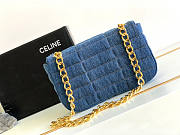 Celine Chain Shoulder Bag Matelasse Monochrome Denim 24x15x5cm - 5