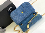 Celine Chain Shoulder Bag Matelasse Monochrome Denim 24x15x5cm - 4