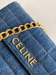 Celine Chain Shoulder Bag Matelasse Monochrome Denim 24x15x5cm - 2