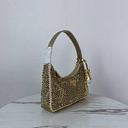 Prada Satin Mini Bag With Artificial Crystals Gold 22x17x6cm - 3