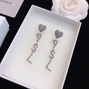 YSL Heart Crystal Earrings - 1