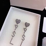 YSL Heart Crystal Earrings - 2