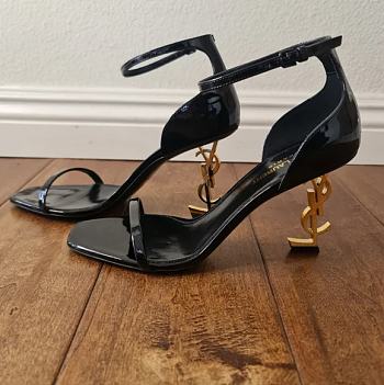 YSL Opyum Heels Patent Leather Black Heel 10cm