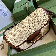 Gucci Horsebit Raffia Shoulder Bag 25x18x8cm - 6