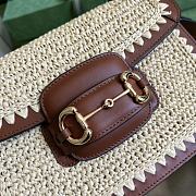 Gucci Horsebit Raffia Shoulder Bag 25x18x8cm - 3