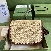 Gucci Horsebit Raffia Shoulder Bag 25x18x8cm - 2