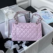 Chanel Flap Bag Lambskin Light Pink Silver 23cm - 4