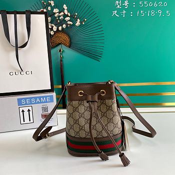 Gucci Ophidia GG Mini Bucket Bag Brown 15x18x9.5cm