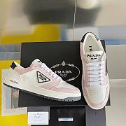 Prada District Perforated Leather Sneakers White Pink  - 1