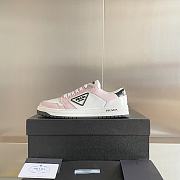 Prada District Perforated Leather Sneakers White Pink  - 6