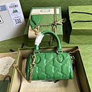 Gucci Matelassé Leather Top Handle Bag Green 19x13x11cm - 4