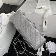 Chanel Top Handle Silver Caviar 20x12x6cm - 5