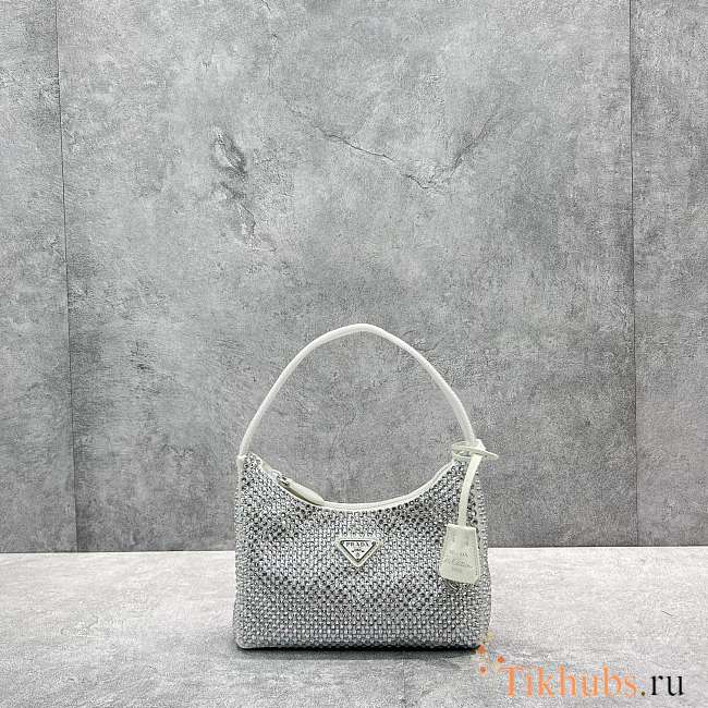 Prada Re-edition Satin White 22x17x6cm - 1