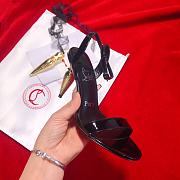 Christian Louboutin Lip Queen Patent Red Sole Sandals Heel 8.5cm - 5
