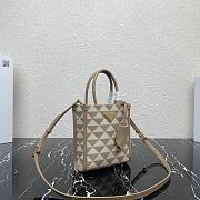 Prada Symbole Embroidered Fabric Mini Bag Beige 19x17x6cm - 3