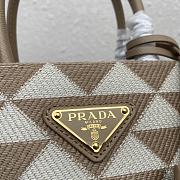 Prada Symbole Embroidered Fabric Mini Bag Beige 19x17x6cm - 2