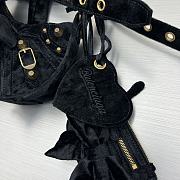 Balenciaga Le Cagole XS Shoulder Bag Black Velvet 26x16x9.9cm - 4