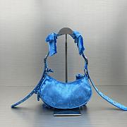 Balenciaga Le Cagole XS Shoulder Bag Blue Velvet 26x16x9.9cm - 5