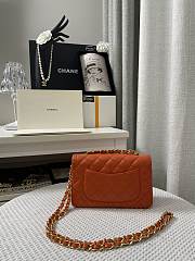 Chanel Small Flap Bag Lambskin Orange Gold 20cm - 6