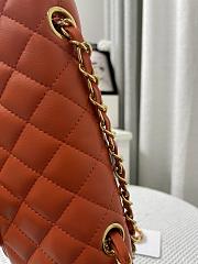 Chanel Small Flap Bag Lambskin Orange Gold 20cm - 5