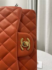 Chanel Small Flap Bag Lambskin Orange Gold 20cm - 4