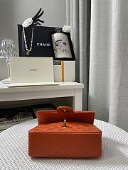 Chanel Small Flap Bag Lambskin Orange Gold 20cm - 2