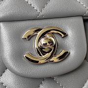 Chanel Flap Bag Lambskin Gray Silver 23cm - 3