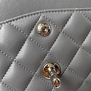 Chanel Flap Bag Lambskin Gray Silver 23cm - 4