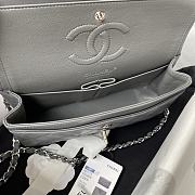 Chanel Flap Bag Lambskin Gray Silver 23cm - 2