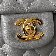 Chanel Flap Bag Lambskin Gray Gold 23cm - 2