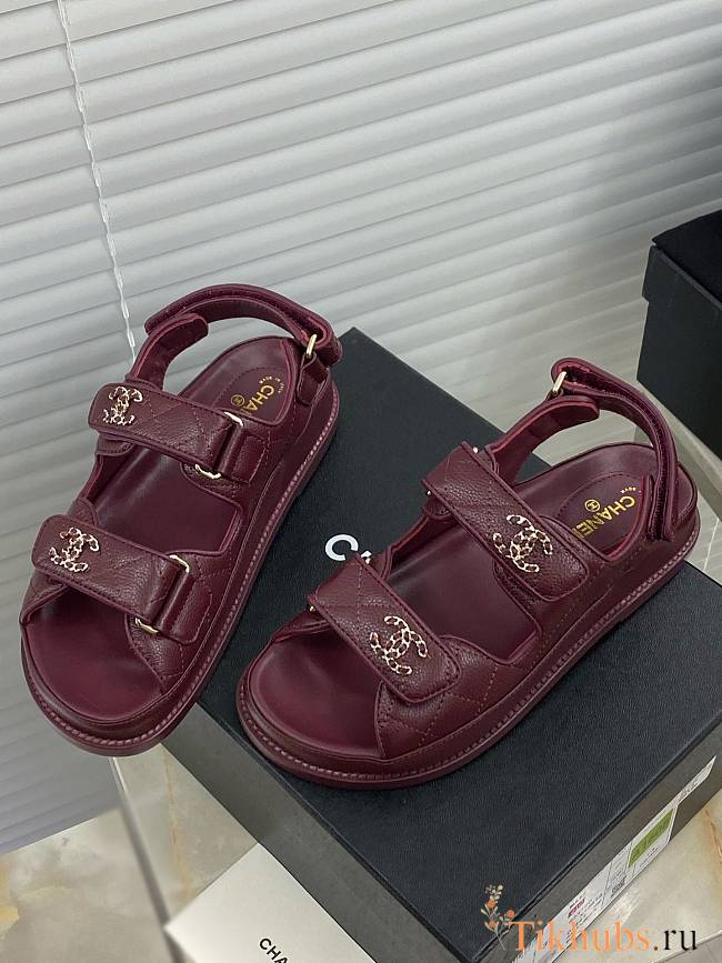 Chanel Red Wine DAD Sandals - 1