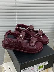 Chanel Red Wine DAD Sandals - 6