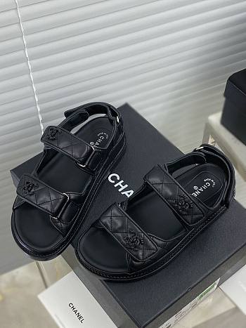 Chanel Black Hardware DAD Sandals
