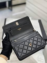 Chanel Woc Wallet 23 Black Gold Lambskin 19x3.5x12cm - 4