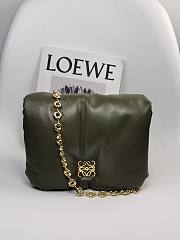 Loewe Puffer Goya Bag Shiny Nappa Lambskin Khaki Green 23x17x9cm - 1