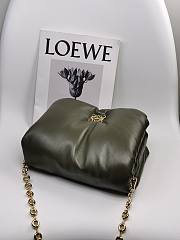 Loewe Puffer Goya Bag Shiny Nappa Lambskin Khaki Green 23x17x9cm - 5