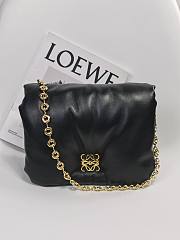 Loewe Puffer Goya Bag in Shiny Nappa Lambskin Black 23x17x9cm - 1