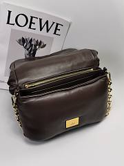 Loewe Puffer Goya Bag Shiny Nappa Lambskin Dark Chocolate 23x17x9cm - 3